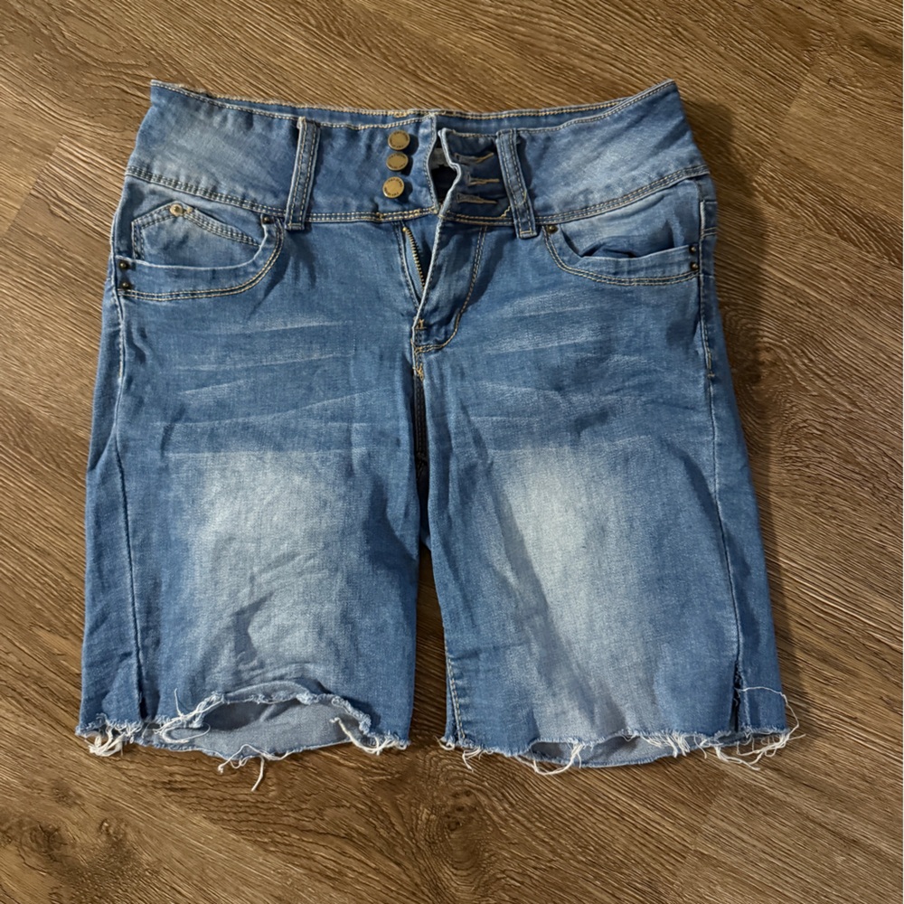 Distressed Denim Shorts